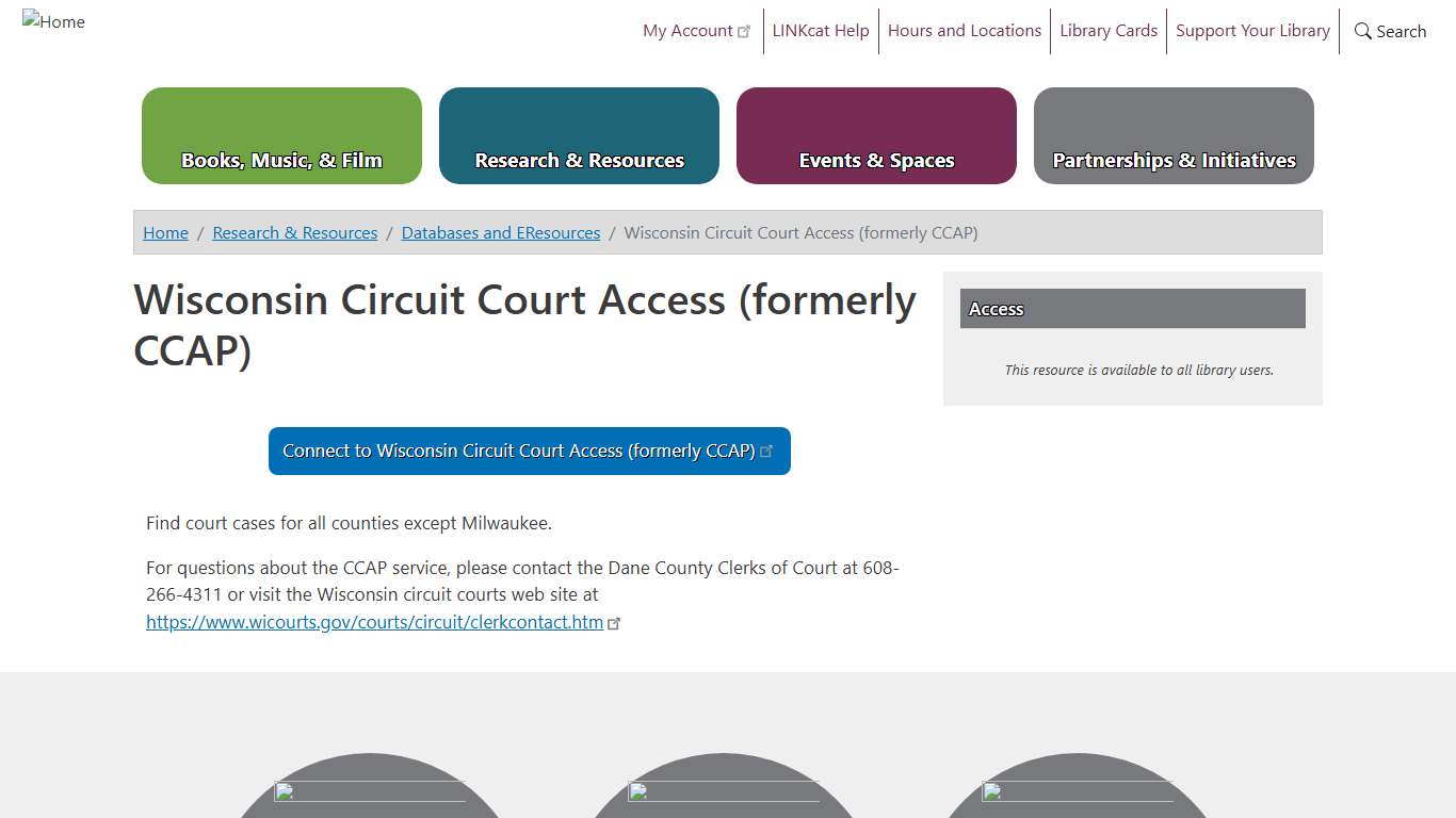 Wisconsin Circuit Court Access (formerly CCAP) | Madison Public Library